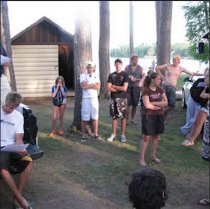 July 2006 pre ski show team meeting