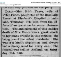 1902 Per clipping Vance still operates the resort