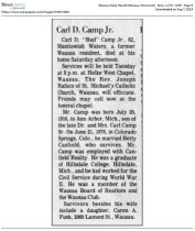 1978 Bud Camp Obituary