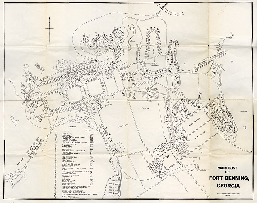 Fort Benning Building Map Map - Main Post Of Fort Benning Map | Columbus Museum
