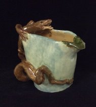 Lizard pottery pitcher