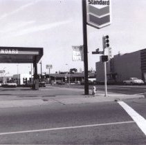 Transportation, Street Views, WC Businesses, Buildings, Main St., Olympic Blvd., Standard Gas, Broadway Plaza, J.C. Penney's, Great Western Savings, Bank of America