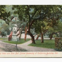 Group of Oaks and Football Statue at the Univeristy of California Berkeley, Postcard