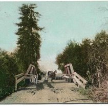 Bridge over Mill Creek, Healdsburg, California, Carroll Walker, Postcard
