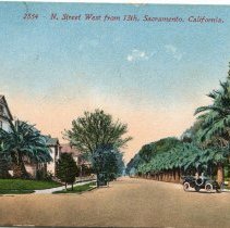 North Street West from 13th Street, Sacramento, California, Postcard