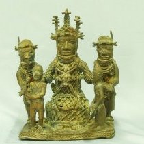Bronze Benin King with Soldiers