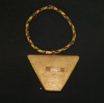 Necklace with large wooden pendant