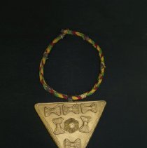 Necklace with large wooden pendant