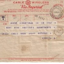 Thanks Cable Many Happy Returns = Kenneth