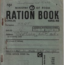 Ministry of Food Ration Book 1945-46 (Child)
