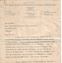 Bon Voyage Letter to Mrs. K. L. Hart from The Jamaican Society for the Prevention of Cruelty to Children (Ltd.)