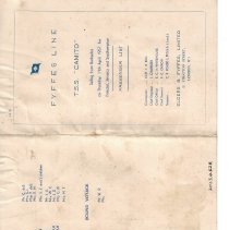 FYFFES LINE T.S.S. "CAMITO": PASSENGER LIST