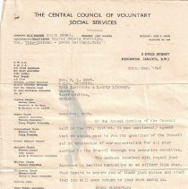 Greetings From the Central Council of Voluntary Social Services