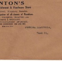 FENTON'S Cabinet Establishment & Hardware Store Envelope