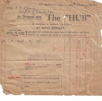 Monthly Statement for Miss H. W. Morris In Account with The Hub