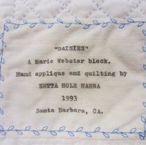 Marie Webster design wall hanging, Daisies