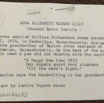 Anna Elizabeth Mason Quilt