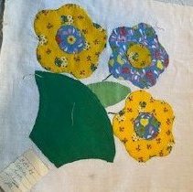 Green Pot Of Three Flowers A