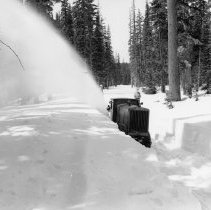 Snowplow clearing Highway Ca: 1940