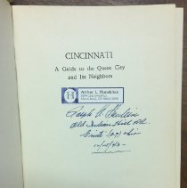 Cincinnati Guidebook inscription