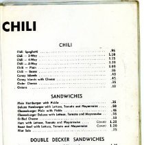 Delhi Chili menu 1971