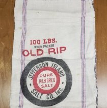 Empty 100 pound canvas bag-Jefferson Island Salt company