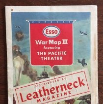 WWII era-Map of Pacific Theater by Leatherneck Magazine and Esso Gassoline