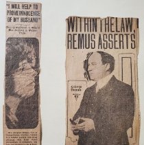 newspaper clippings of George Remus and wife