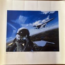 Photo of fighter pilot inside F16 airplane-titled Jet Jockey