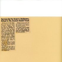 Ernst Stahman funeral article