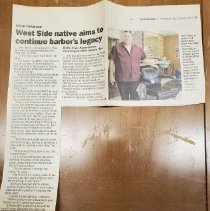 Newspaper Clipping-West Side Barber Shop Owner Continues Legacy of Previous