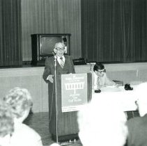 Isadore Roenfeld at Podium at Temple Beth-El