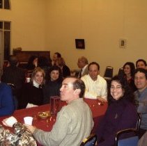 People sitting at tables at Federation