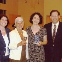 Debra Barton Grant, Sandy Barton, Ilana Kirsch, and Alan Brown posing for p