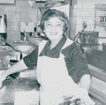 Bonnie Katz volunteering at hospital kitchen on Christmas
