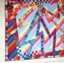 Colorful quilt with uplifting sayings