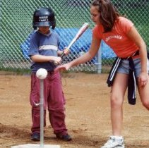Children playing t-ball