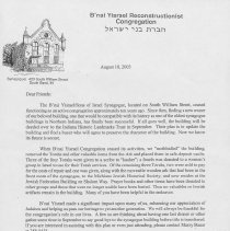 Correspondence regarding sale of Sons of Israel