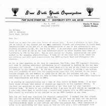 Letter with attachment with Service Hours Award