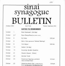 Sinai Synagogue Bulletin
