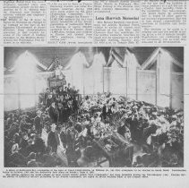 Newspaper clipping of photograph of dedication of synagogue