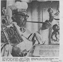 Newspaper photograph of Rabbi Bergman
