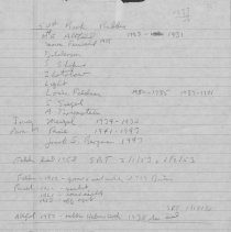 Handwritten notes concerning 50th anniversary celebration