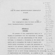 Draft Bylaws for B'Nai Israel Reconstructionist Congregation