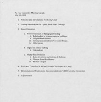Ad Hoc Committee Meeting Agenda, May 21, 2008