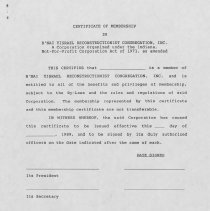 Certificate of Membership form