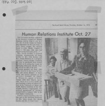Newspaper clipping regarding Human Relations Institute 1976