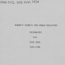 Program for WCHR's 34th Year