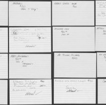 Notecards showing ad sales for Cabaret program