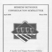 Hebrew Orthodox Congregation Newsletter, April, 2006